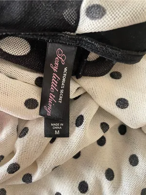 Victoria’s Secret Sexy Little Things Y2K Mesh Polka Dot Lace Babydoll Tank Top thumbnail 2
