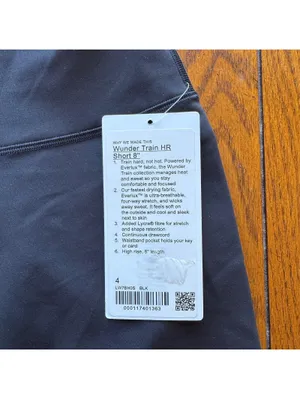 Lululemon Wunder Train Short High Rise 8” Black Size 4 NWT thumbnail 3