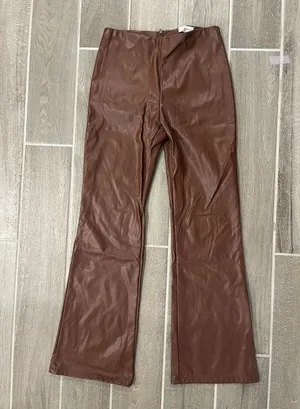 Vestique Brown Faux Leather Pants thumbnail 1