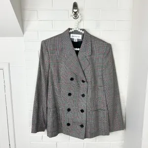 Vintage Jones New York Plaid Herringbone Houndstooth Double Breasted Blazer thumbnail 2