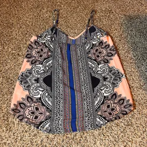 Glam Tank‎ Top Bohemian Print Sleeveless Casual Blouse Festival Top M thumbnail 5
