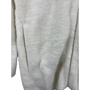 J. Crew Point Sur Heavy Ivory Faux Fur Zip Up Mock Neck Coat S thumbnail 6