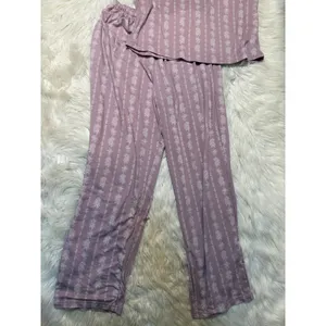 Berkshire Homewear Women's Size Small Silky Smooth Henley Pajama Set Lilac Rose thumbnail 4
