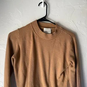 Anna Dani‎ Womens Tan Ribbed Crew Neck Long Sleeve Cropped Sweater M Preppy thumbnail 2