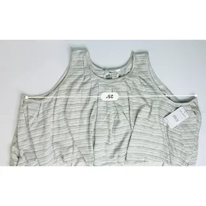 Free People Turn it Up Cream Striped High-low Tank Top SMALL‎ NWT Baggy Y2k thumbnail 9