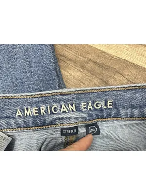 American Eagle Jeans Womens O (26x30) Cargo Super High Rise Baggy Straight Blue thumbnail 3