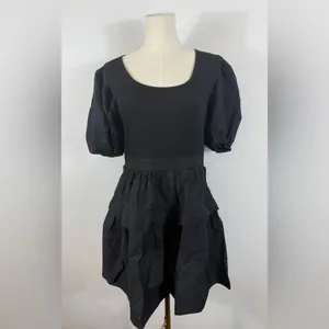 New! Ulla Johnson Tilda Mixed Media‎ Minidress in Black Sz Medium $390 thumbnail 5