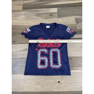 Victoria’s Secret PINK Patriots Jersey Size S Navy Sequin Logo Short Sleeve thumbnail 4