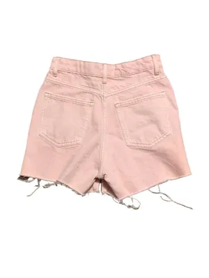 Zara Pink Button Fly Raw Hem Shorts Size 2 thumbnail 7