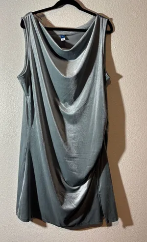Old Navy Women's Size XXL Off-the-Shoulder Ruched Velvet Mini Dress - Underwater thumbnail 1