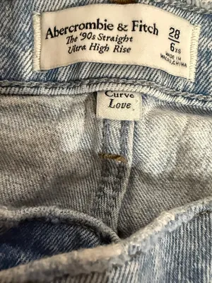 Abercrombie & Fitch Light Blue Straight Leg Jeans thumbnail 4