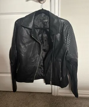 Topshop Faux Leather Jacket Black thumbnail 1