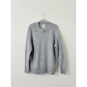 Aerie Gray Oversized Soft Knit Crewneck Sweater Women’s Medium thumbnail 2