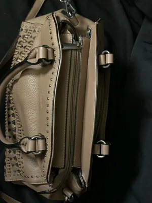 Mona B. Women's Taupe Studded Satchel Shoulder Bag Purse thumbnail 12