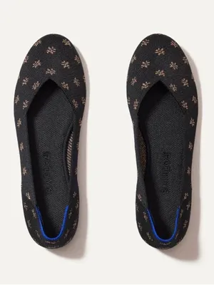 Rothy’s Women’s The Flat Shoes Comfort Knit in Black/metallic Daisy Sparkle 10.5 thumbnail 1