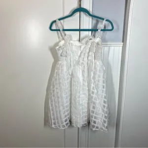 Amanda Uprichard Russo Dress Size Medium‎ White Gingham Babydoll Mini Bridal thumbnail 5