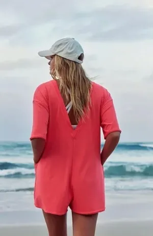 FP Movement by Free People Coral Short Sleeve Romper thumbnail 3