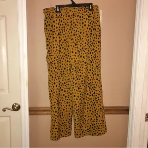 Listicle Animal Cheetah Print Dot Wide‎ Leg Pull on Pants brown size small thumbnail 2