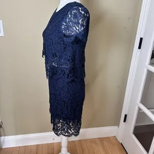LULU'S 2 Piece Navy Lace Dress Top & Skirt Set Size Small thumbnail 3