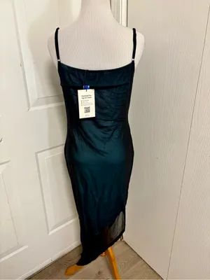 Cider Mesh Cowl Neck Ruched Maxi Dress thumbnail 5