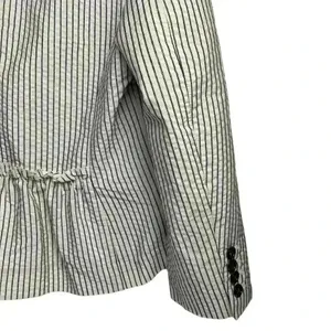 Ann‎ Taylor Loft Women's Blazer Jacket Ivory/White and Black Stripes Size 8 thumbnail 8