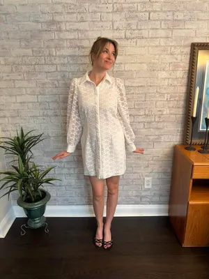 New with Tags Anthropologie White Lace Button Up Dress thumbnail 8