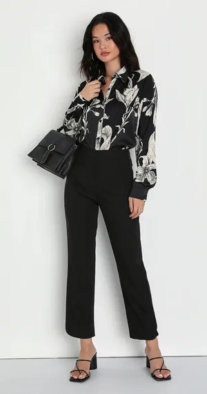 Lulu’s Everyday Success Black Straight Leg Trouser Pants thumbnail 2