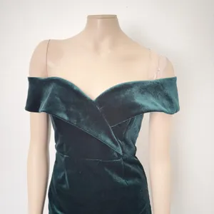 [Bardot] Emerald Green Velvet Off The Shoulder Bella Sheath Midi Dress Small 6 thumbnail 4