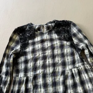 Zara Plaid Lace Ruffled Top thumbnail 6