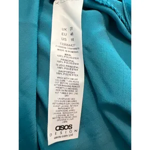 ASOS DESIGN Tall Satin Cowl Neck Maxi Dress Turquoise Blue US 16 thumbnail 4