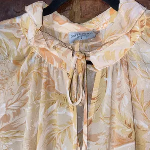 Dress Forum Beige Tan Floral Long Sleeve Tiered Maxi Dress Women's Size Small thumbnail 4