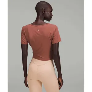 Lululemon Modal-Blend Yoga‎ Short Sleeve Shirt in Ancient Copper Size 2 thumbnail 2