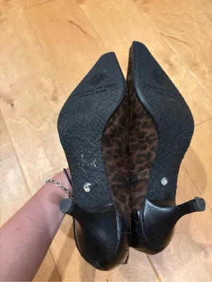 Donald J. Pliner Lola leopard-print ankle boots booties pointed tow sz 7.5 brown thumbnail 5