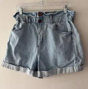 Garage Denim Paperbag Elastic Waist Shorts thumbnail 1