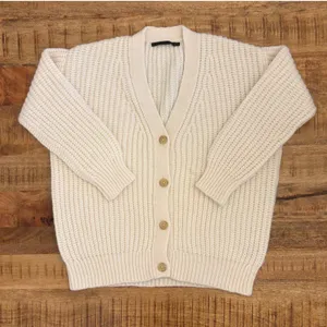 Jenni Kayne Alpaca Cocoon Cardigan XS Chunky Knit Wool Blend Oversized Cream thumbnail 3