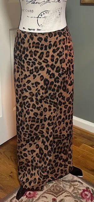 Vintage AGB Byer California SZ S Animal Print Wrap Maxi Skirt 90s Grunge Punk thumbnail 1