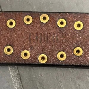 Chico's Brown Leather Belt With Brass Buckle & Rivets - One Size thumbnail 3