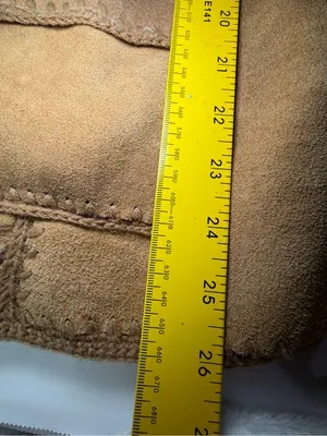 Vintage 80s Genuine Suede Leather Hooded Belted Jacket Sweater Knit Sleeves S/M thumbnail 7