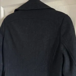 New York & Co Fall Gray Wool Blend Pea Coat Jacket Sz 6 Dark Academia Preppy thumbnail 8