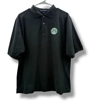 Starbucks‎ Coffee Master Polo Shirt Unisex Size Large Black Embroidered Work thumbnail 1