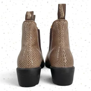 Blundstone Tan Heeled Boots Shell Lizard Print Snakeskin Neutral Booties Size 9 thumbnail 8