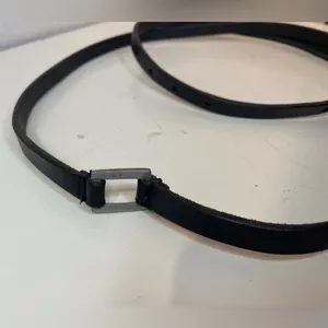 LOFT Women’s‎ Vintage Black Leather Long Belt with Silver Buckle Size 32”/34” thumbnail 3