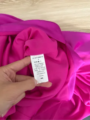 Tarik Ediz US 14 51147 Asymmetrical Bodice Slit Gown Fuchsia Pink Evening Party thumbnail 13