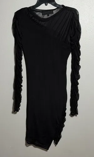 Kendall + Kylie Women Night‎ Black Gothic Sheer Long Sleeve Bodycon Dress size S thumbnail 1