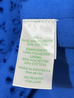 Lilly Pulitzer Shaila Top Size Small Blue Boho Eyelet Blouse Beach Summer thumbnail 9