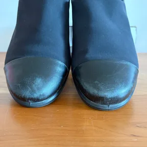 ECCO Gore-Tex Black Wedge Loafers Leather Cap Toe Slip On Shoes Womens‎ 38 thumbnail 4