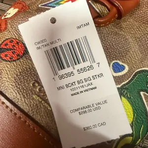 Coach Mini Bucket Bag In Signature Canvas With Sticker Print CW300 thumbnail 7