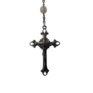 Vintage Roma Sterling Silver & AB Crystal Rosary thumbnail 2