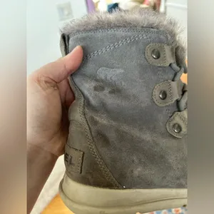 Sorel Joan Explorer Grey/Taupe Lace Up Fur Lined Boot thumbnail 4
