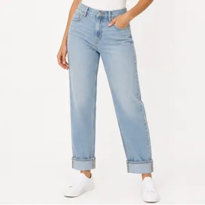 Old Navy Wow Boyfriend Jeans Womens 4 Blue Denim Stretch Mid Rise Straight Leg thumbnail 1